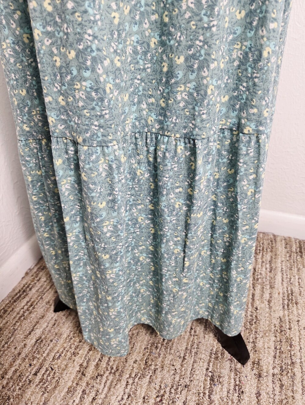a.n.a Teal, Green & Yellow Floral Ruffled Tie in Back Maxi Dress, Size XXL, NWT - Picture 5 of 12